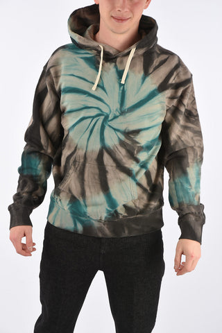 Tie Dye Hoodie with Embroidered Detail 
