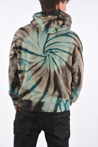 Tie Dye Hoodie with Embroidered Detail 
