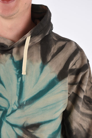 Tie Dye Hoodie with Embroidered Detail 