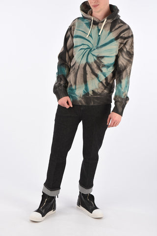 Tie Dye Hoodie with Embroidered Detail 