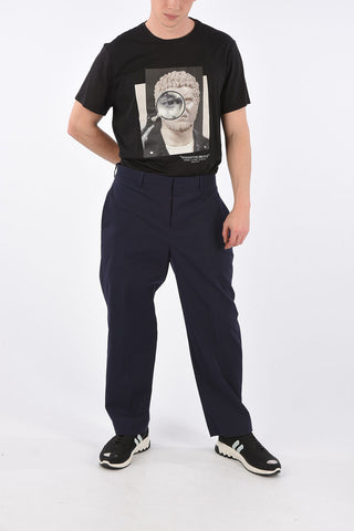 slim fit belt loops trousers