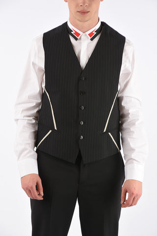 Fitted Slim Fit Pinstripe Waistcoat