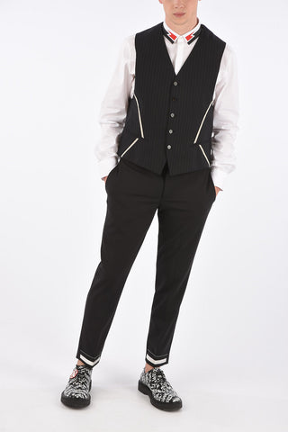 Fitted Slim Fit Pinstripe Waistcoat