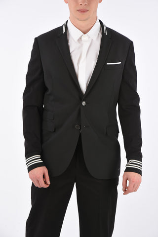 Side Vents Slim Fit 2 Button Blazer
