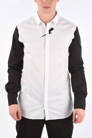 Two-Tone TUXEDO VELVET MID-BOLT Popeline Shirt