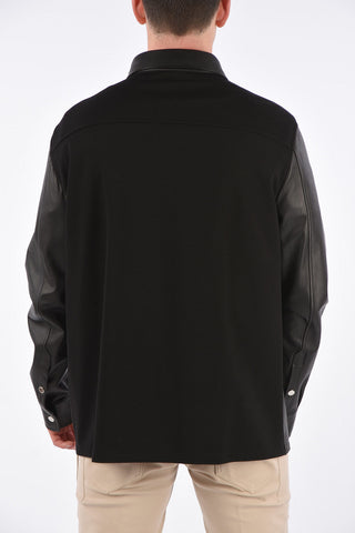 Leather Loose Fit Shirt with Snap Buttons