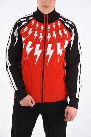Skinny Fit FAIR ISLAND THUNDERBOLT Sweater with Zip
