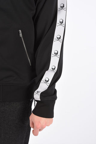 Felpa Chiusura Zip con Bande Logate a Contrasto