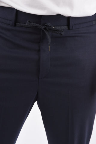 Dropped Crotch Fit Pants with Elastic Ankle Band
