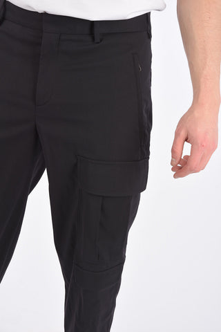 Slouch Fit Cargo Pants with Elastic Ankle Band