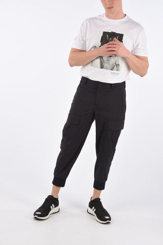 Slouch Fit Cargo Pants with Elastic Ankle Band