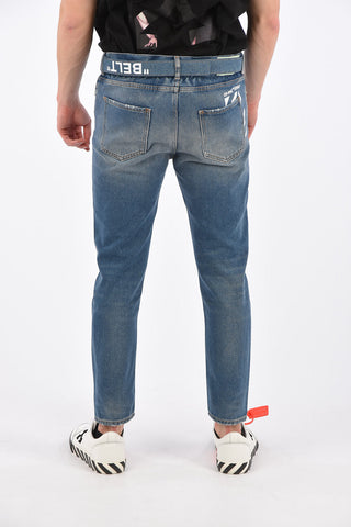 16cm Low Crotch Slim Fit Jeans With Belt