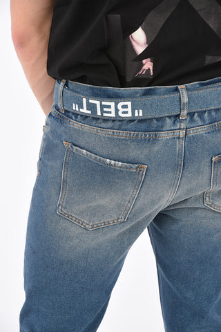 16cm Low Crotch Slim Fit Jeans With Belt