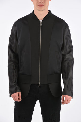 Slim Fit Tailored Bomber with Striped Sleeve