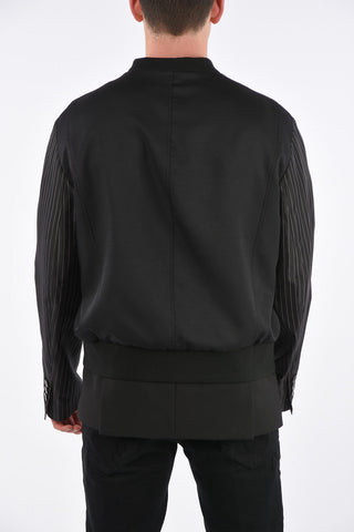 Slim Fit Tailored Bomber with Striped Sleeve