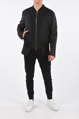 Slim Fit Tailored Bomber with Striped Sleeve