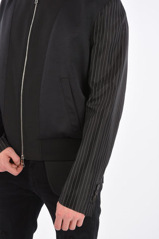 Slim Fit Tailored Bomber with Striped Sleeve