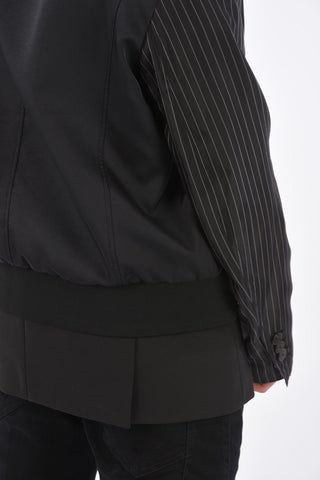 Slim Fit Tailored Bomber with Striped Sleeve