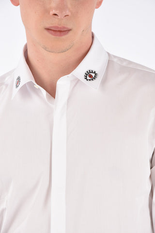 Camicia Slim Fit con Colletto Stampato