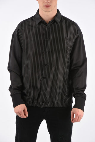 Pinstripe Shirt with Elastic Cuff