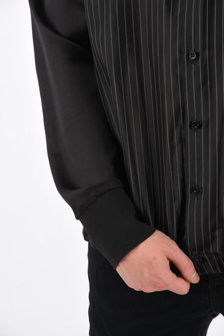 Pinstripe Shirt with Elastic Cuff