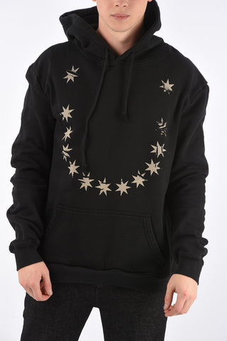 Felpa Hoodie con Stampa Stelle