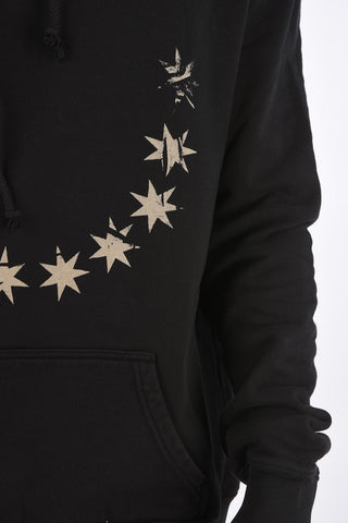 Felpa Hoodie con Stampa Stelle