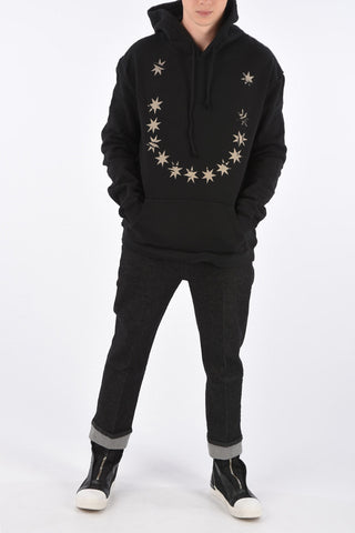 Felpa Hoodie con Stampa Stelle