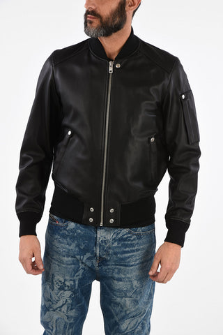 Leather L-JOSEPH Bomber with Zip Closure