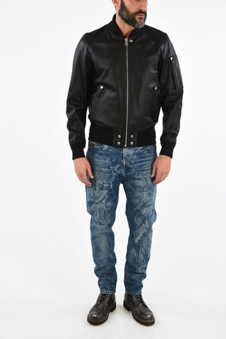 Leather L-JOSEPH Bomber with Zip Closure