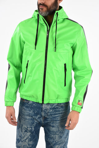 Leather L-CARRSY Jacket with Hood