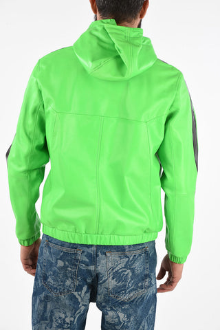 Leather L-CARRSY Jacket with Hood