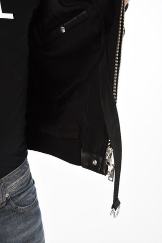 Leather L-BRANDO Bomber with Removable Hood
