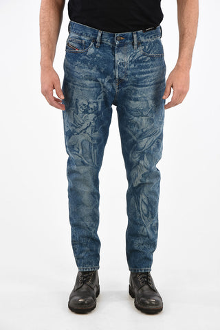 16cm Skulls Print D-VIDER-SP4 Carrot Fit Jeans L32