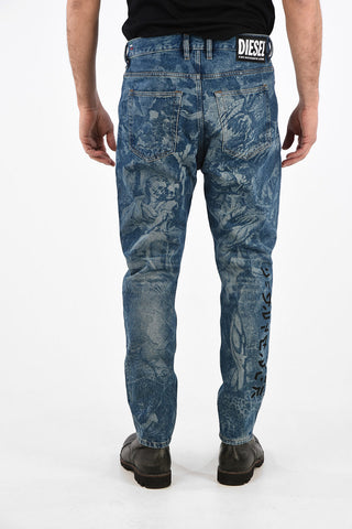 16cm Skulls Print D-VIDER-SP4 Carrot Fit Jeans L32