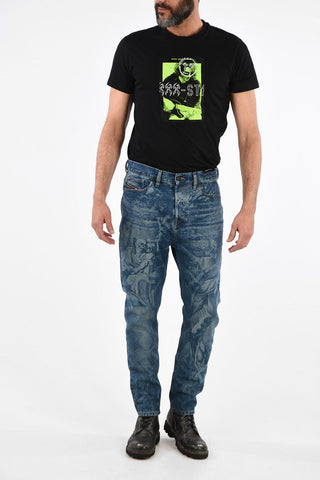 16cm Skulls Print D-VIDER-SP4 Carrot Fit Jeans L32