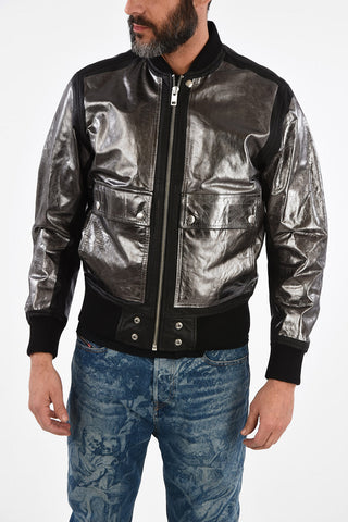 Metallic Leather L-STEWARD-FOIL Bomber