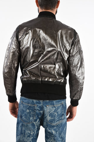 Metallic Leather L-STEWARD-FOIL Bomber
