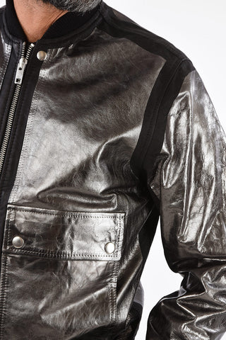 Metallic Leather L-STEWARD-FOIL Bomber