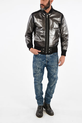 Metallic Leather L-STEWARD-FOIL Bomber