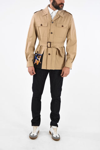 Multipocket Cropped Trench with Belt