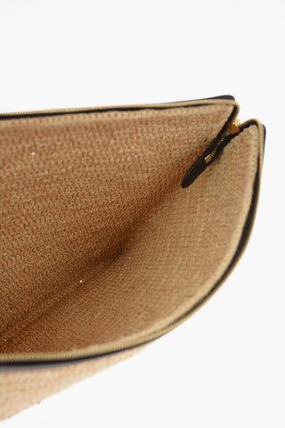 Rafia Maxi Clutch with Sequined Embroidery