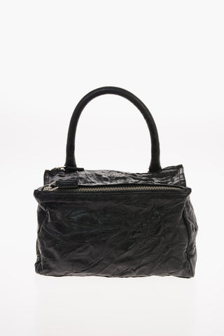 Leather PANDORA Bowler bag with Shoulder Strap