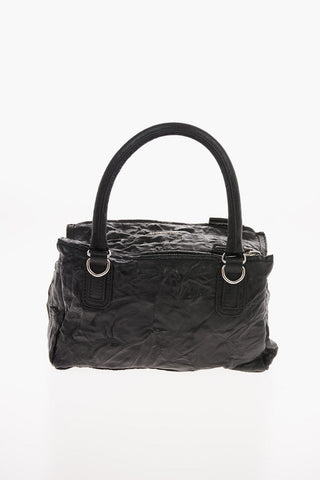 Leather PANDORA Bowler bag with Shoulder Strap