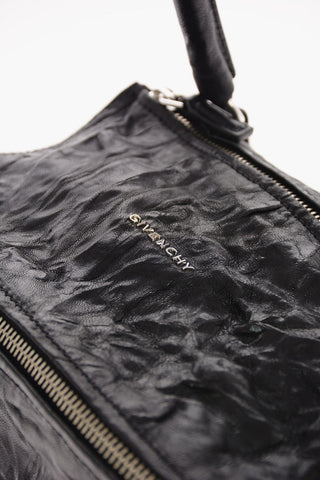 Leather PANDORA Bowler bag with Shoulder Strap