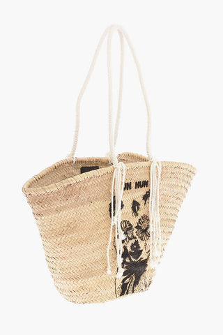 Rafia CLASSIC PANIER Maxi Basket Bag with “UH HUH” Embroidery
