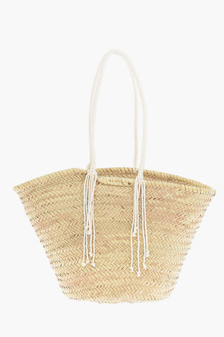 Rafia RETRO NOSTALGIA Maxi Basket Bag with Sequined Embroidery DAVID KRAMER