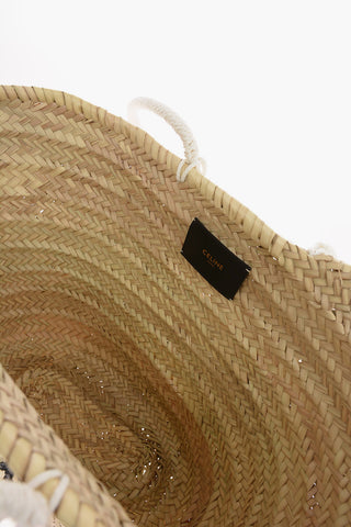 Rafia RETRO NOSTALGIA Maxi Basket Bag with Sequined Embroidery DAVID KRAMER