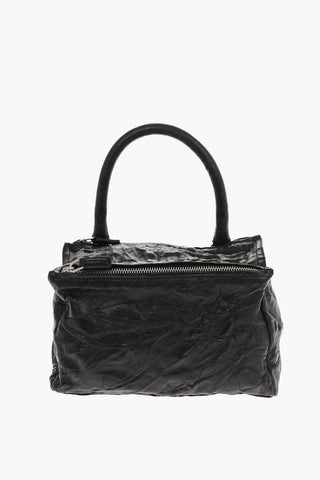 Leather PANDORA Bowler bag with Removable Shoulder Strap
