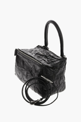 Leather PANDORA Bowler bag with Removable Shoulder Strap